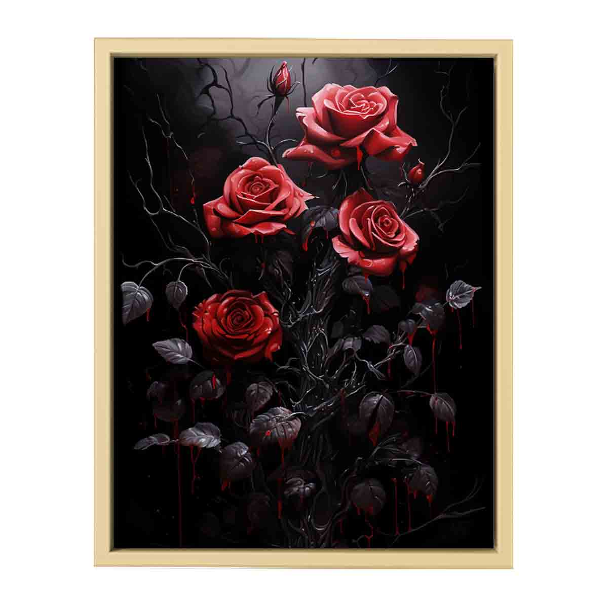 Red Black Roses  Streched canvas