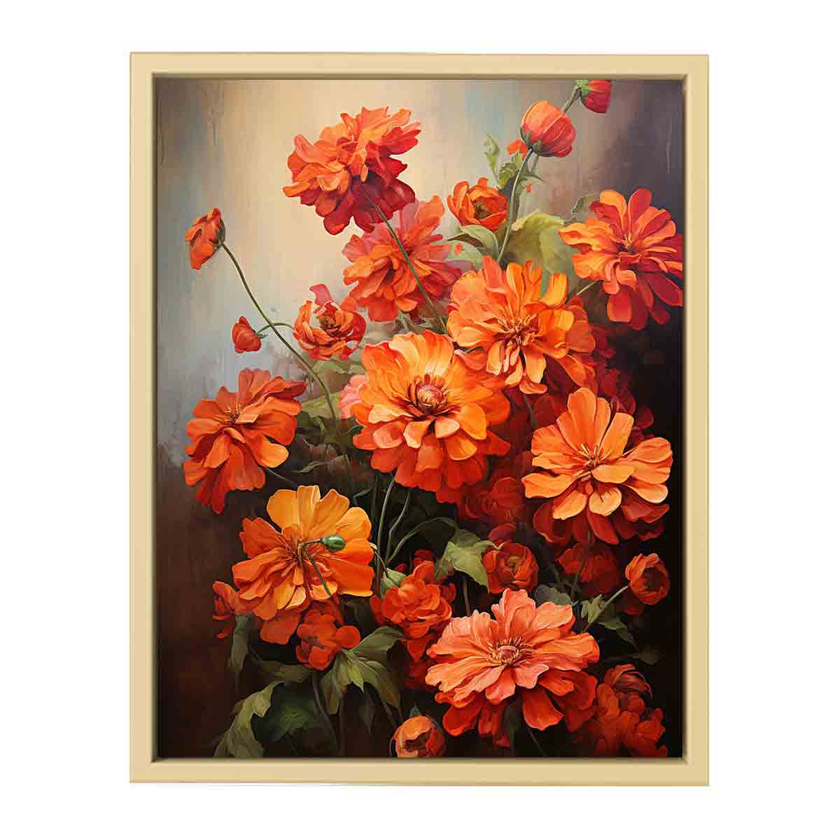 Flower Orange Art Painting   Art Print