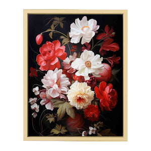 Flower Art Red White Painting   Art Print