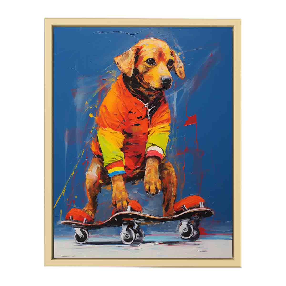Dog Skating Modern Art  Art Print