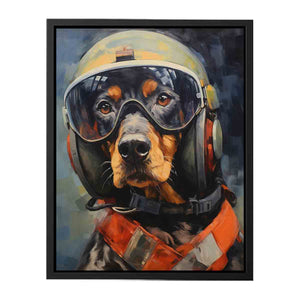 Dog wearing Helmet Modern Art  Canvas Print