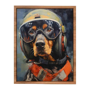 Dog wearing Helmet Modern Art Poster