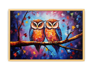 Two Owl Modern Art Painting  Streched canvas
