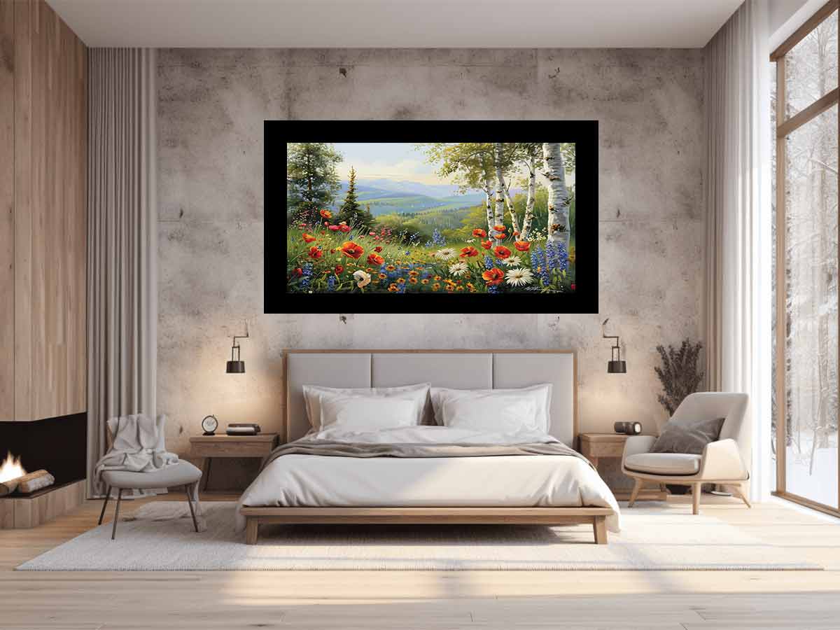 Beautiful Landscape Painting Of Flowers Painting