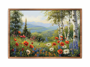 Beautiful Landscape Painting Of Flowers Poster