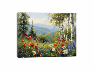 Beautiful Landscape Painting Of Flowers Painting