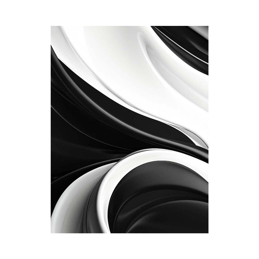 Black and white modern abstract wall art for luxury gallery wall contrast