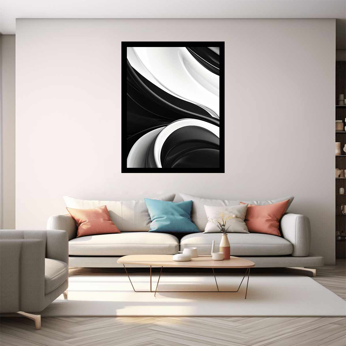 Black White Modern Abstract