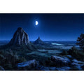 Moonlight Glass House Mountains Canvas Print Wall Art