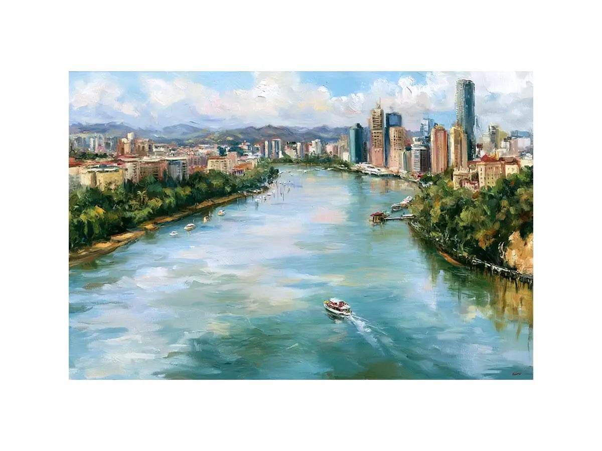 Brisbane River Landscape Canvas Print