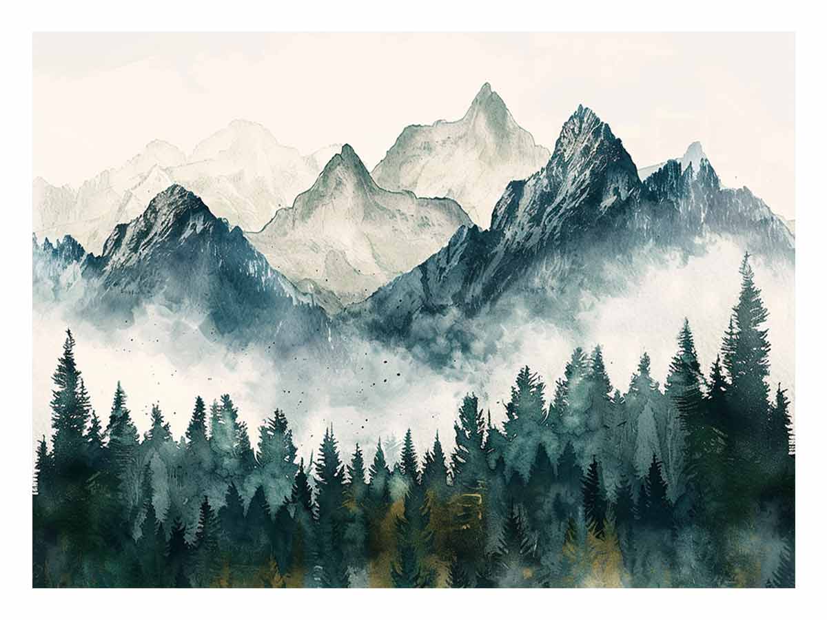 Watercolor Pine Art