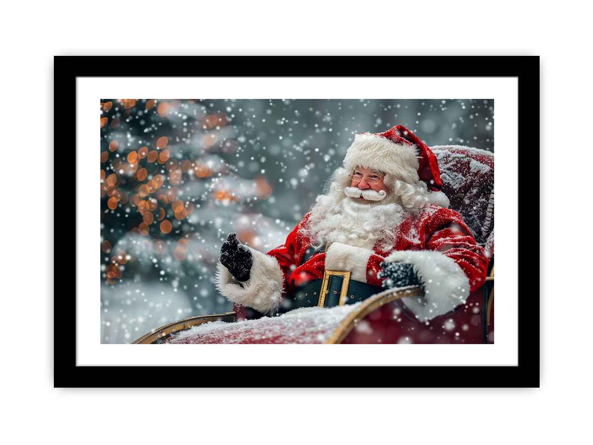 Santa Sleigh  Art Print