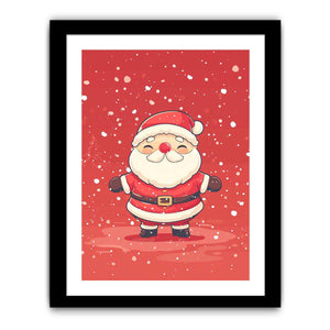 Santa in The Snow   Art Print