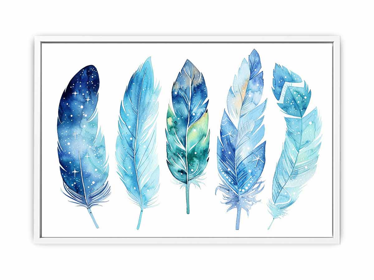 Blue Feathers Framed Print