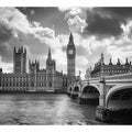 Black and white London architecture canvas art for office or living room.