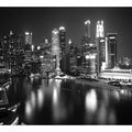 Black and white city skyline canvas art for modern office or luxury living room decor.