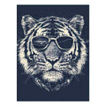 Cool tiger with sunglasses canvas art for modern living room decor.