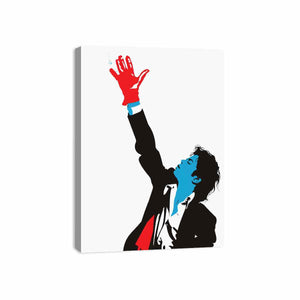 Bold pop art man with red glove canvas art for modern living room decor.