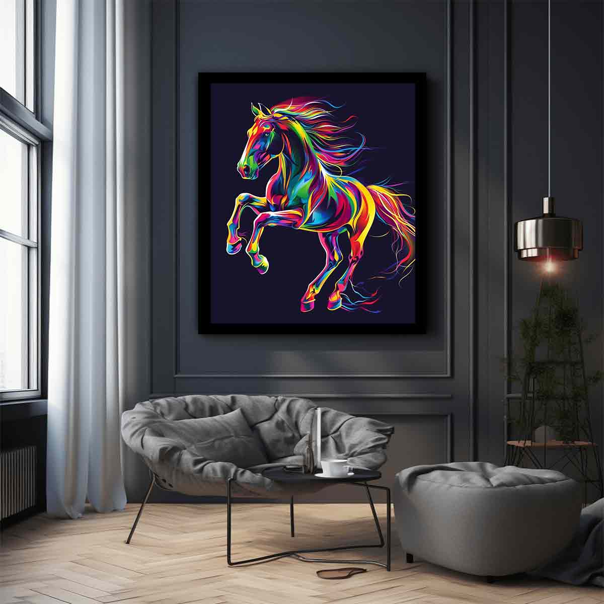 Colorful Rearing Horse