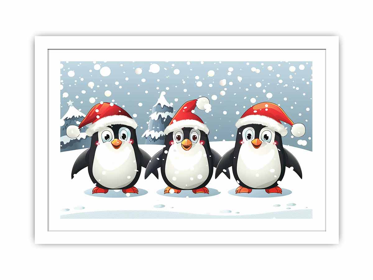 Three Penguins Streched canvas