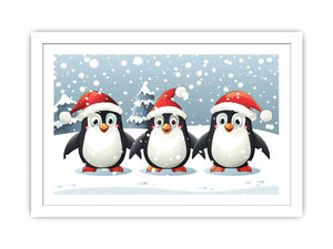 Three Penguins Streched canvas