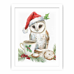 Festive Owl  Streched canvas