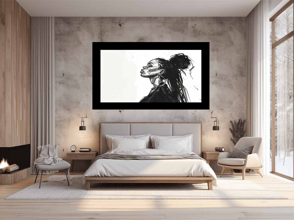 Black White Fashion Portrait Sketch