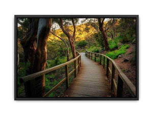 forest boardwalk woodland landscape artwork for modern living room decor