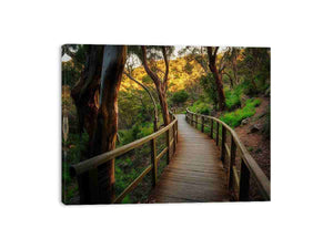 forest boardwalk woodland landscape artwork for modern living room decor
