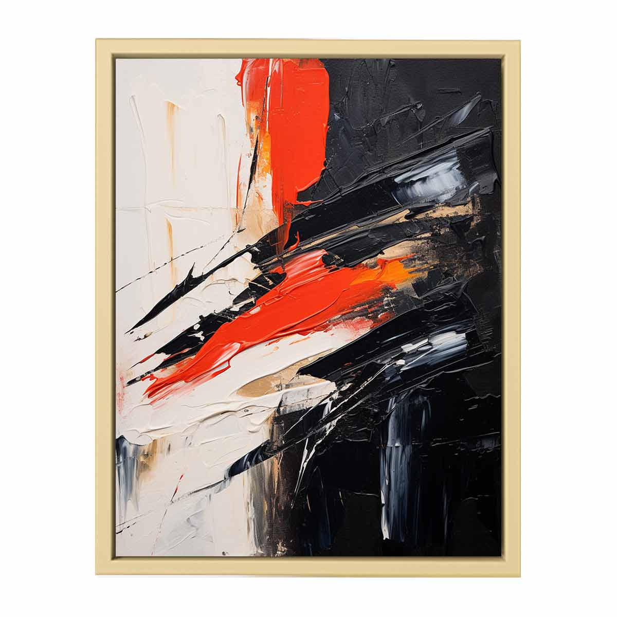 Black Red Abstract Art Framed Print