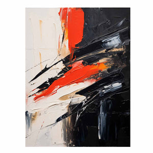 Black Red Abstract Art 