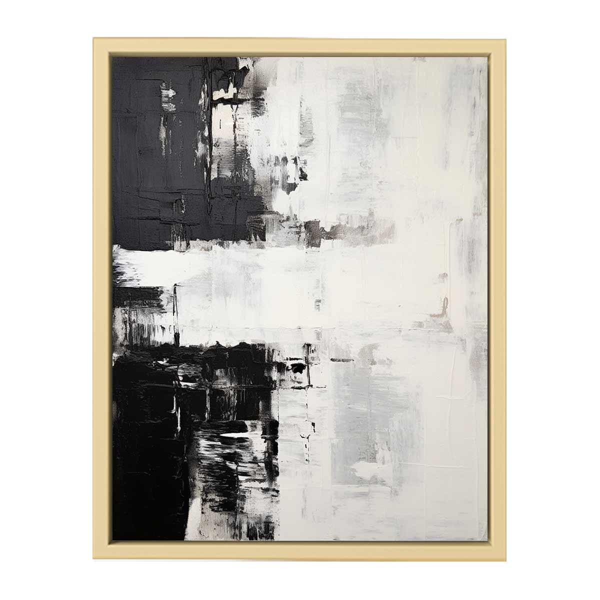 Grey Black Abstract Art Framed Print