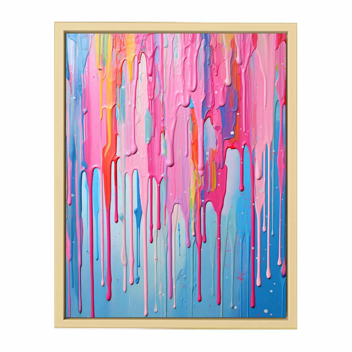 Multi color  Dripping Art Framed Print