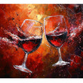 Red wine glass art 