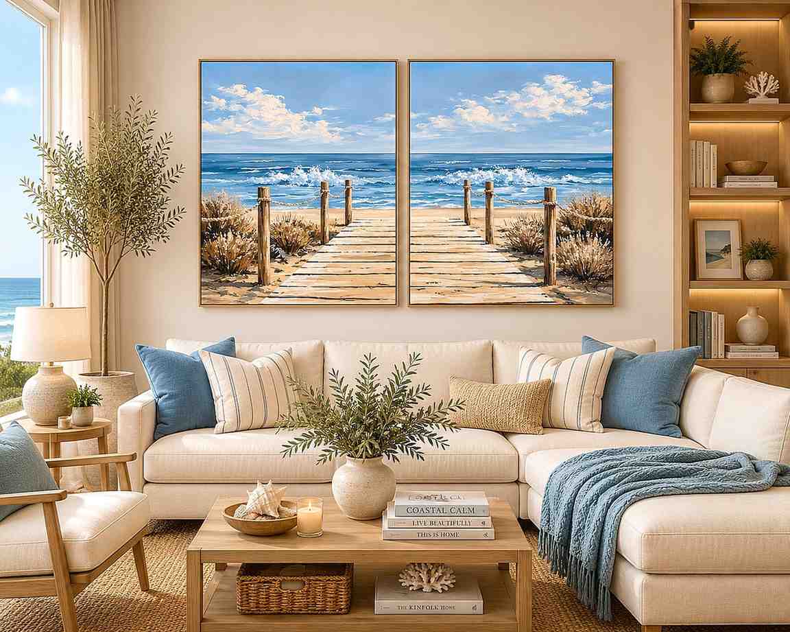 Coastal Kangaroo Dawn 2 Piece Art Set