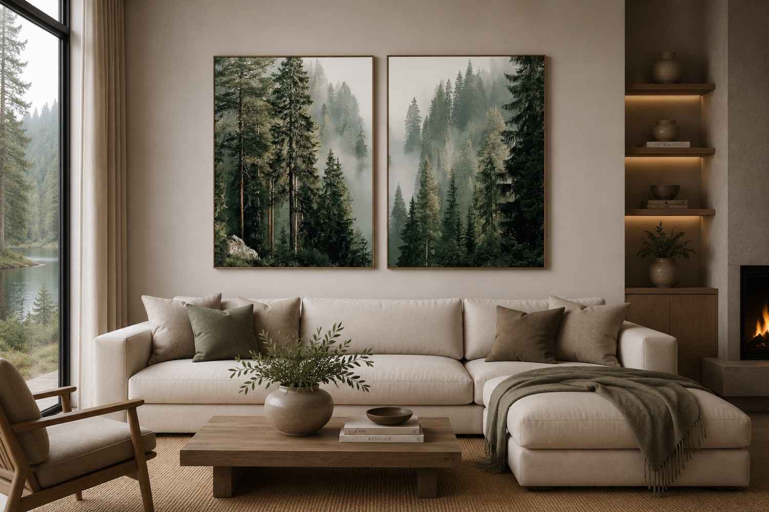 Misty Shoreline 2 Piece Art Set