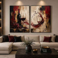 Red wine Diptych 