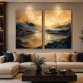 Golden Mist Peaks 2 Piece Art Set