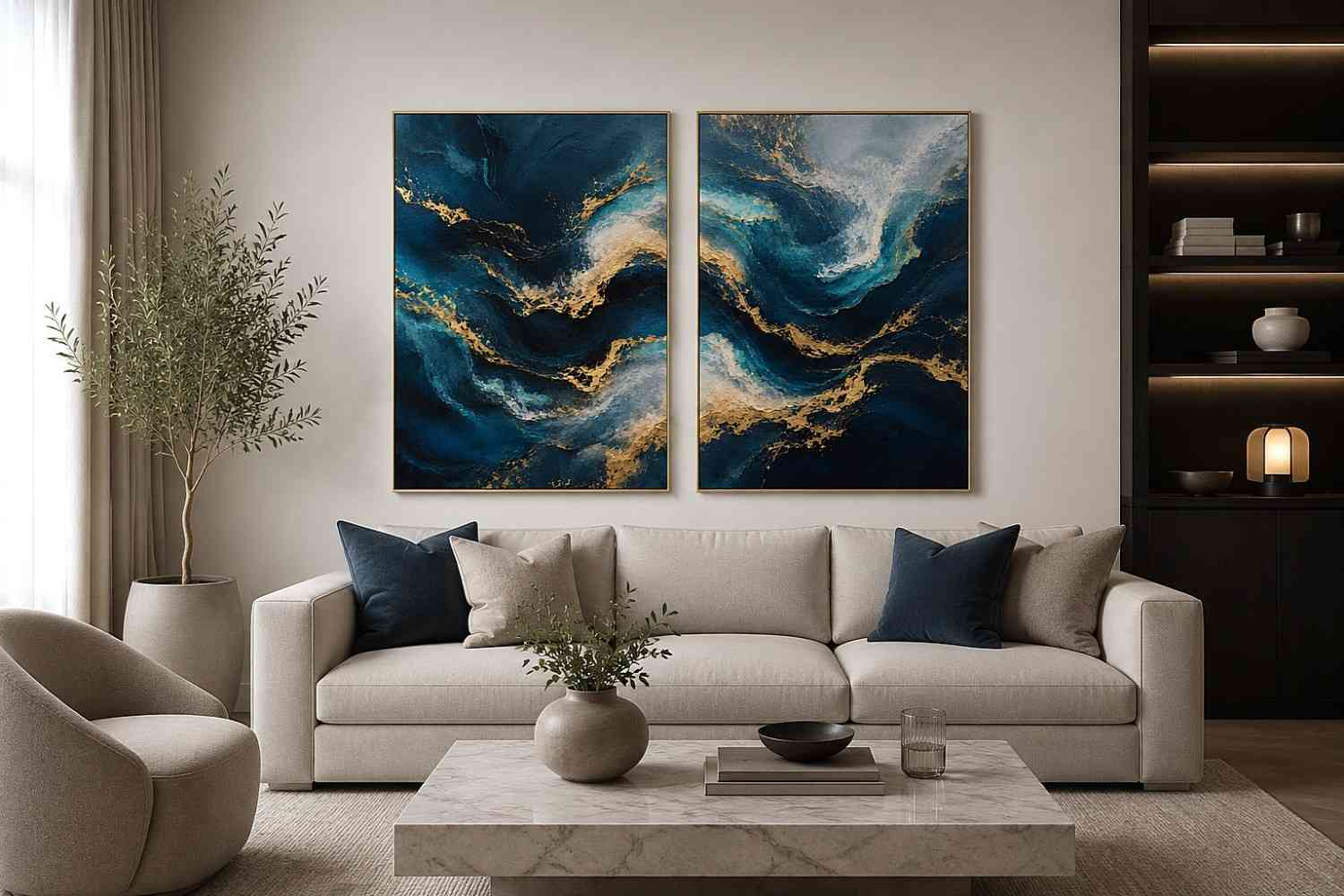 Midnight Tides 2 Piece Art Set