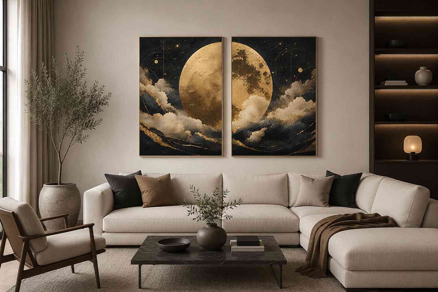 Celestial Gold 2 Piece Art Set