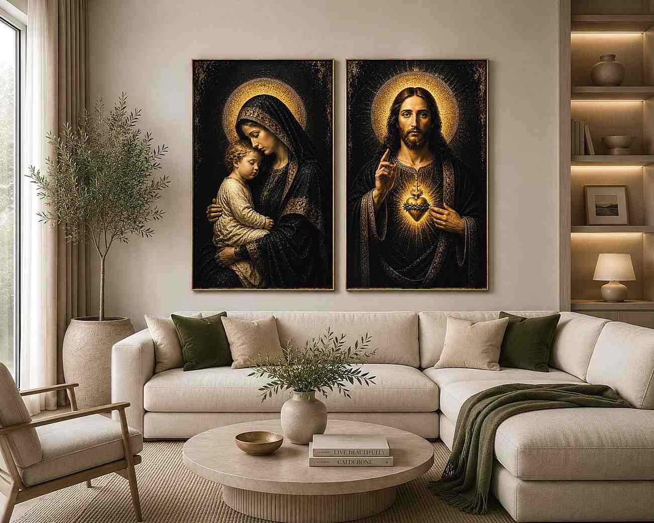Sacred Golden Grace 2 Piece Art Set