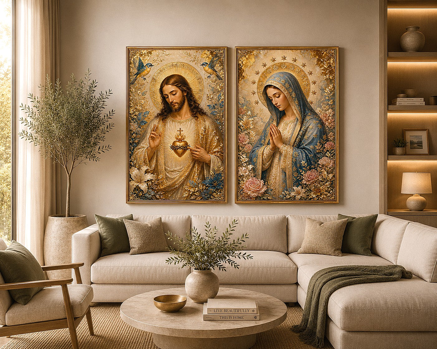 Celestial Sacred Bloom 2 Piece Art Set