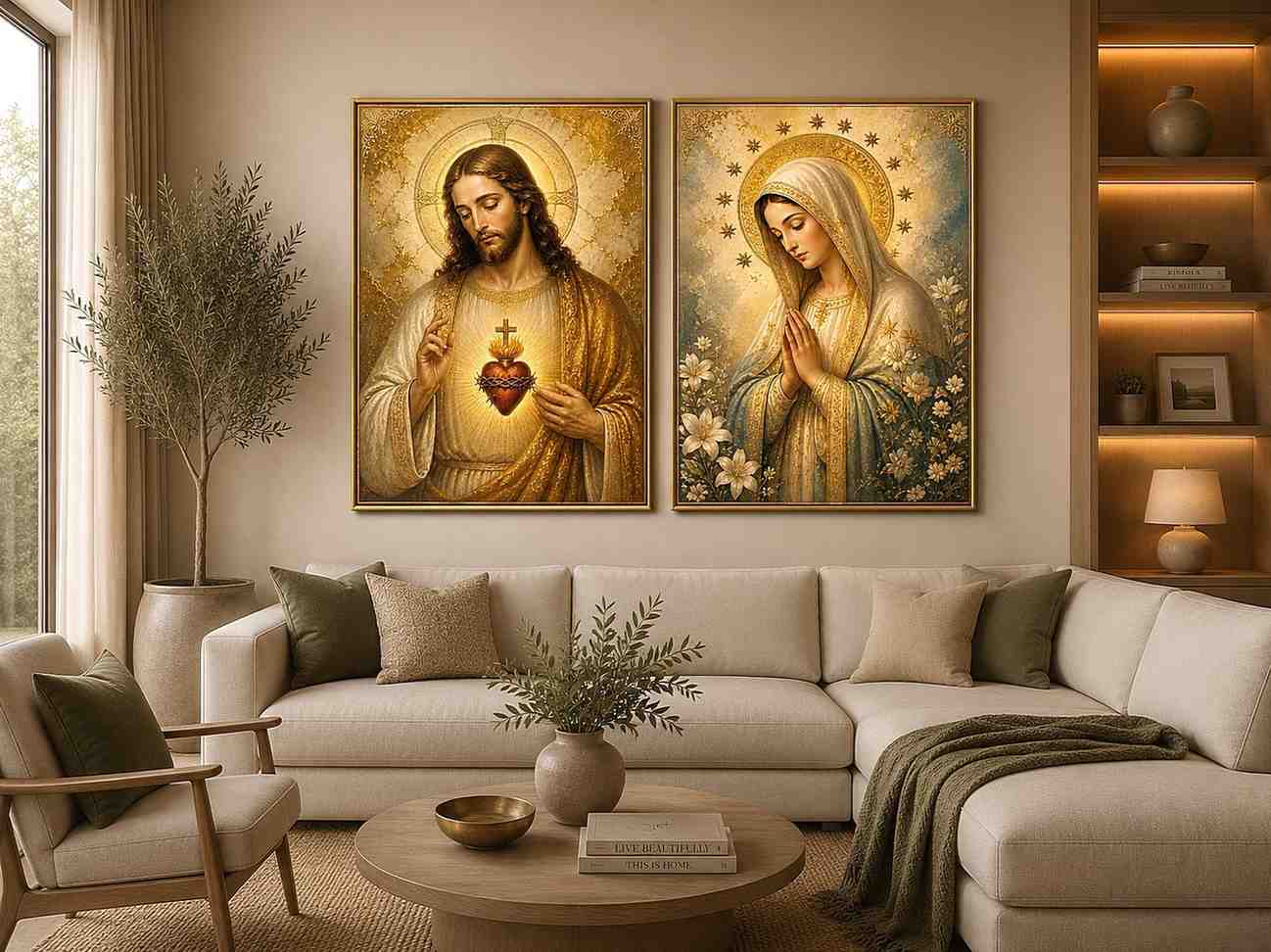 Heavenly Sacred Light 2 Piece Art Set