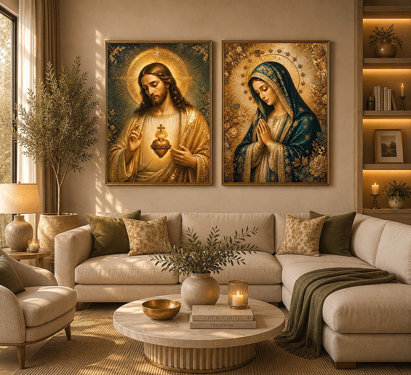 Sacred Emerald Grace 2 Piece Art Set