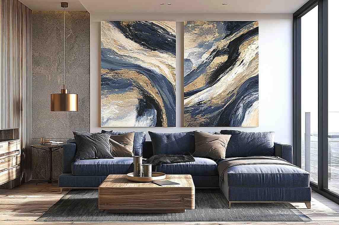 Indigo Current 2 Piece Art Set