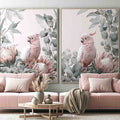 Rose Cockatoo Garden 2 Piece Art Set