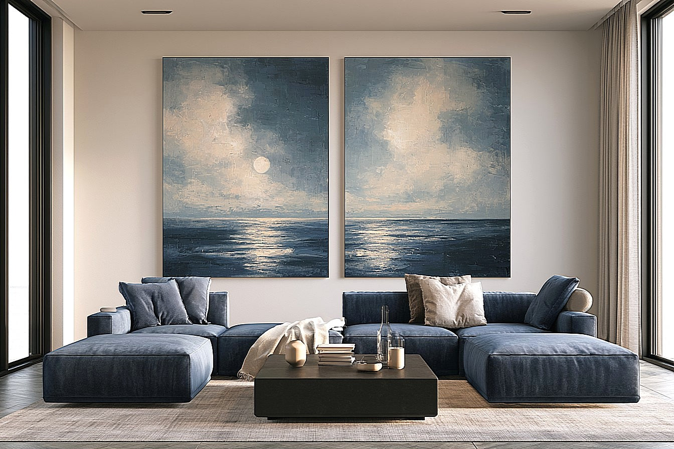 Moonlit Ocean 2 Piece Art Set
