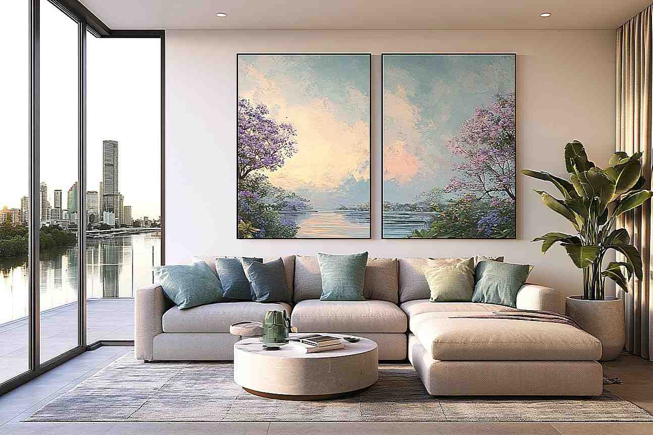 Pink Cockatoo Tropical Floral Diptych Wall Art
