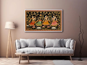 Krishna Raas Leela traditional Indian painting canvas Canvas Print