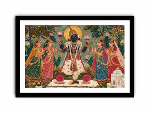 Krishna devotional traditional Indian painting canvas Canvas Print
